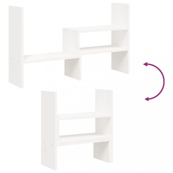 fehér tömör fenyőfa monitorállvány (39-72) x 17 x 43 cm