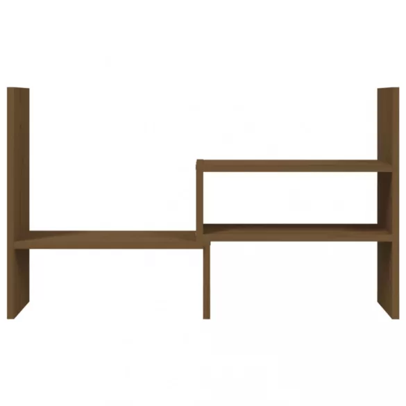 mézbarna tömör fenyőfa monitorállvány (39-72) x 17 x 43 cm