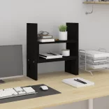 fekete tömör fenyőfa monitorállvány (39-72) x 17 x 43 cm