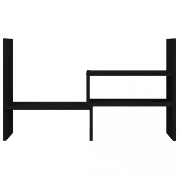 fekete tömör fenyőfa monitorállvány (39-72) x 17 x 43 cm