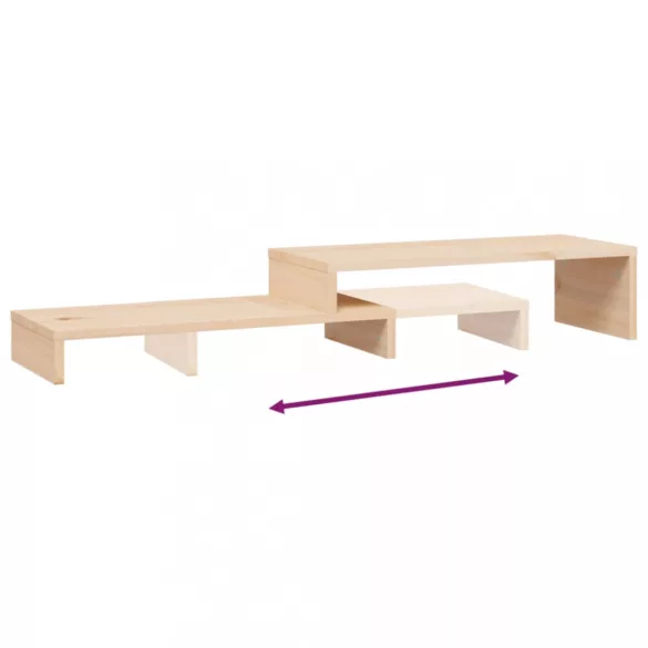 tömör fenyőfa monitorállvány (52-101) x 22 x 14 cm