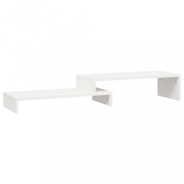 fehér tömör fenyőfa monitorállvány (52-101) x 22 x 14 cm