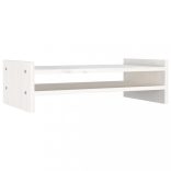 fehér tömör fenyőfa monitorállvány 50x27x15 cm