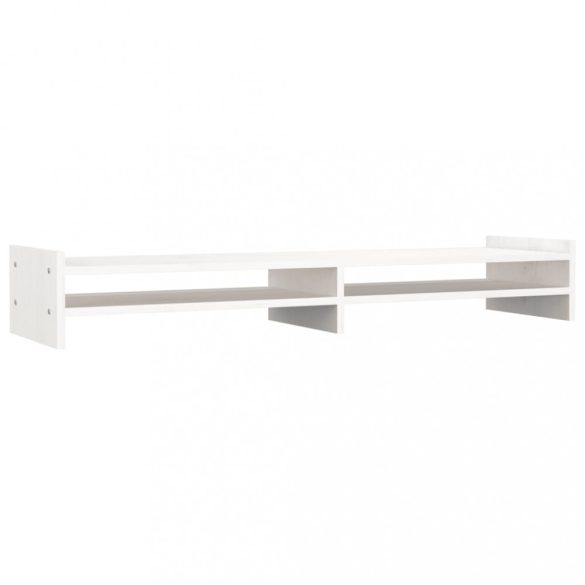 fehér tömör fenyőfa monitorállvány 100x27x15 cm