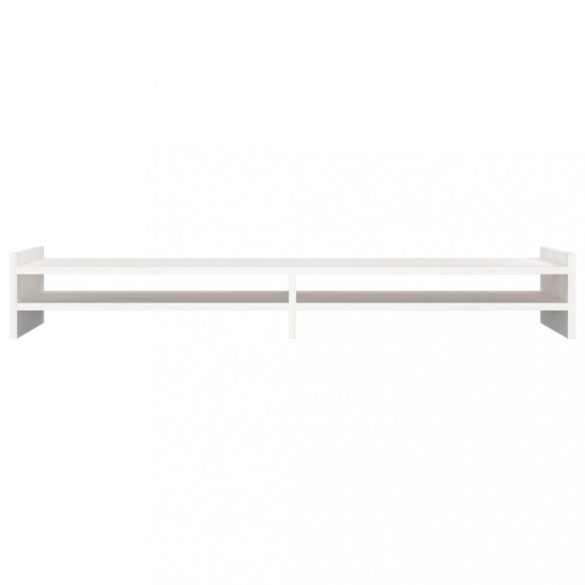 fehér tömör fenyőfa monitorállvány 100x27x15 cm