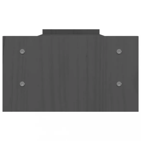 szürke tömör fenyőfa monitorállvány 100 x 27 x 15 cm