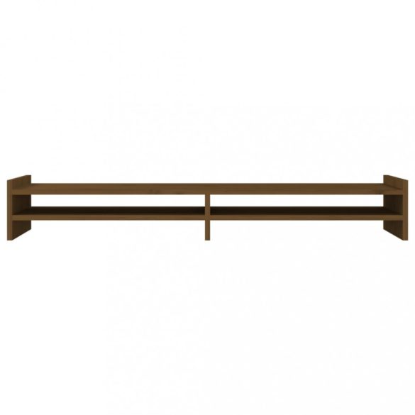 mézbarna tömör fenyőfa monitorállvány 100x27x15 cm