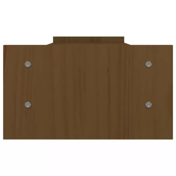 mézbarna tömör fenyőfa monitorállvány 100x27x15 cm