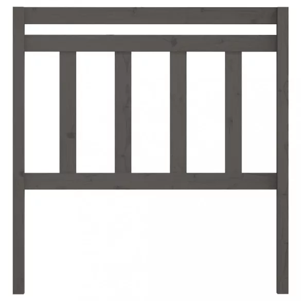 szürke tömör fenyőfa ágy fejtámla 106 x 4 x 100 cm