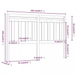 szürke tömör fenyőfa ágyfejtámla 166 x 4 x 100 cm