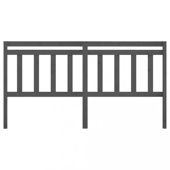 szürke tömör fenyőfa ágy fejtámla 186 x 4 x 100 cm