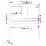 mézbarna tömör fenyőfa ágyfejtámla 96 x 4 x 100 cm