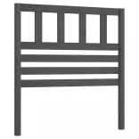 szürke tömör fenyőfa ágyfejtámla 106 x 4 x 100 cm