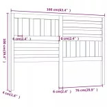 szürke tömör fenyőfa ágyfejtámla 166 x 4 x 100 cm