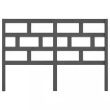 szürke tömör fenyőfa ágyfejtámla 126 x 4 x 100 cm