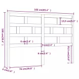 szürke tömör fenyőfa ágyfejtámla 166 x 4 x 100 cm