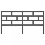 szürke tömör fenyőfa ágy fejtámla 186 x 4 x 100 cm