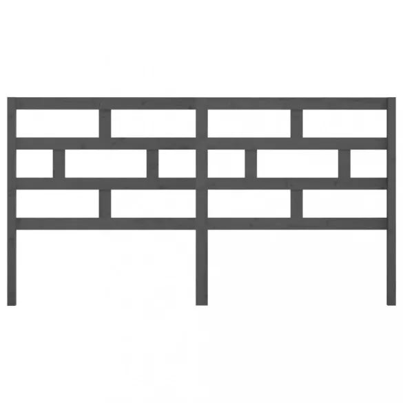 szürke tömör fenyőfa ágy fejtámla 186 x 4 x 100 cm