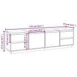 mézbarna tömör fenyőfa TV-szekrény 176x37x47,5 cm