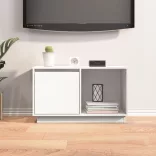 fehér tömör fenyőfa TV-szekrény 74x35x44 cm