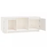 fehér tömör fenyőfa TV-szekrény 110,5x35x44 cm