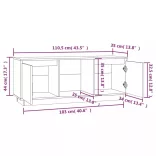 fehér tömör fenyőfa TV-szekrény 110,5x35x44 cm