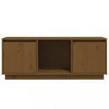 mézbarna tömör fenyőfa TV-szekrény 110,5x35x44 cm