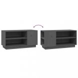 szürke tömör fenyőfa TV-szekrény 80 x 35 x 40,5 cm