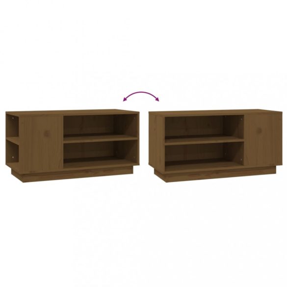 mézbarna tömör fenyőfa TV-szekrény 80x35x40,5 cm