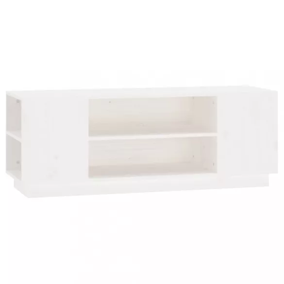 fehér tömör fenyőfa TV-szekrény 110 x 35 x 40,5 cm