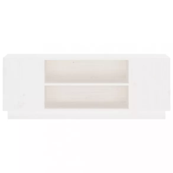 fehér tömör fenyőfa TV-szekrény 110 x 35 x 40,5 cm