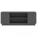 szürke tömör fenyőfa TV-szekrény 110 x 35 x 40,5 cm