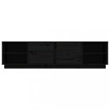 fekete tömör fenyőfa TV-szekrény 156 x 40 x 40 cm