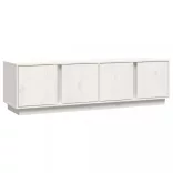 fehér tömör fenyőfa TV-szekrény 140 x 40 x 40 cm