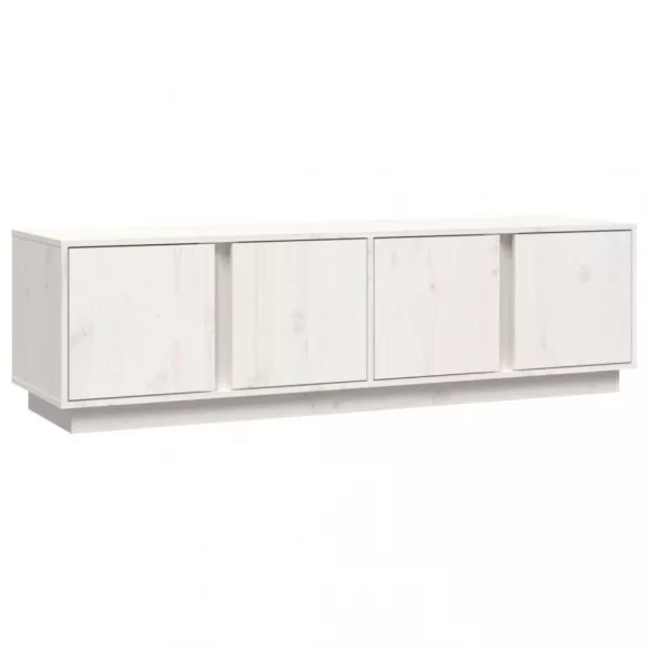 fehér tömör fenyőfa TV-szekrény 140 x 40 x 40 cm