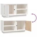 fehér tömör fenyőfa TV-szekrény 80 x 35 x 40,5 cm