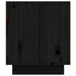 fekete tömör fenyőfa TV-szekrény 80 x 35 x 40,5 cm