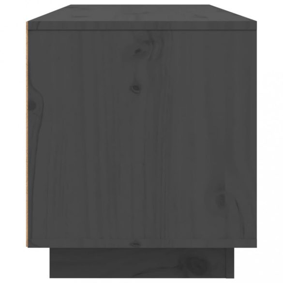 szürke tömör fenyőfa TV-szekrény 80 x 35 x 40,5 cm