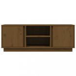 mézbarna tömör fenyőfa TV-szekrény 110 x 35 x 40,5 cm