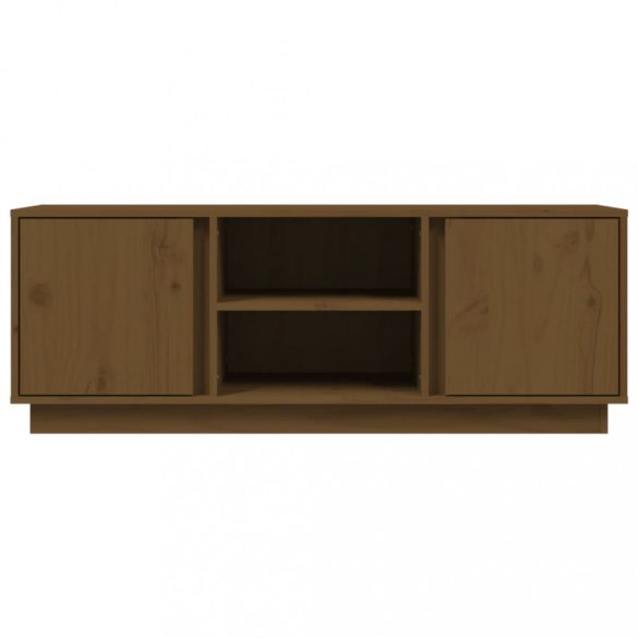 mézbarna tömör fenyőfa TV-szekrény 110 x 35 x 40,5 cm