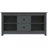 szürke tömör fenyőfa TV-szekrény 103 x 36,5 x 52 cm