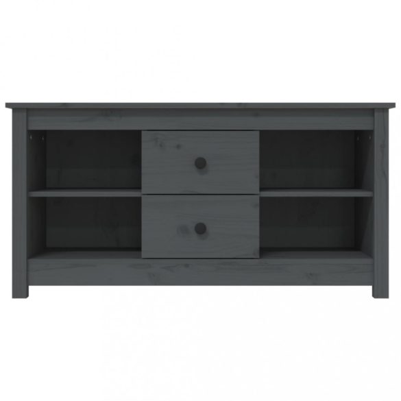 szürke tömör fenyőfa TV-szekrény 103 x 36,5 x 52 cm