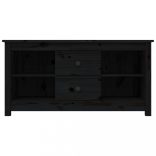 fekete tömör fenyőfa TV-szekrény 103 x 36,5 x 52 cm