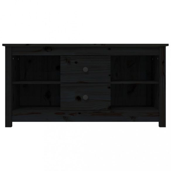fekete tömör fenyőfa TV-szekrény 103 x 36,5 x 52 cm