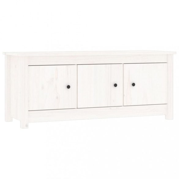 fehér tömör fenyőfa cipősszekrény 110 x 38 x 45,5 cm