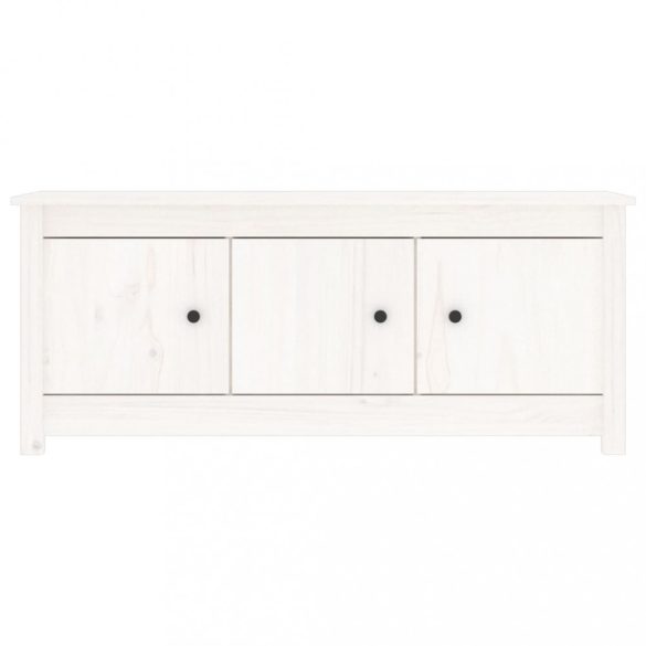 fehér tömör fenyőfa cipősszekrény 110 x 38 x 45,5 cm