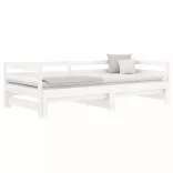 fehér kihúzható nappali ágy matrac nélkül 90x190 cm