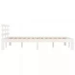 Double fehér tömör fa ágykeret 135 x 190 cm