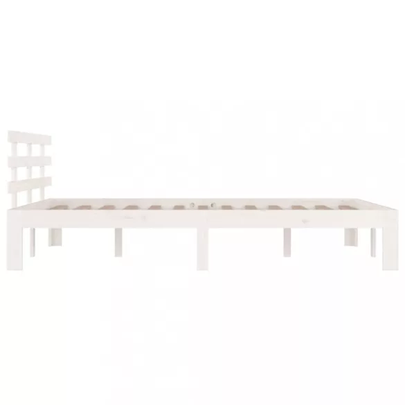 Double fehér tömör fa ágykeret 135 x 190 cm