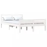 Double fehér tömör fa ágykeret 135 x 190 cm